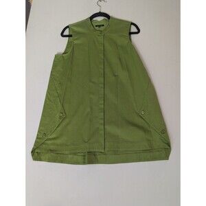 Vision 155 Sleeveless Button Tunic Blouse Green 97% Cotton Women Regular